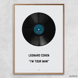 Leonard Cohen plakat med I\'m your man plade på