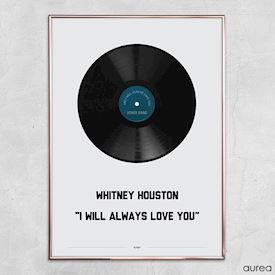 Plakat med Whitney Houston I will always love you 