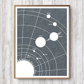 Plakat - Planeter, grå