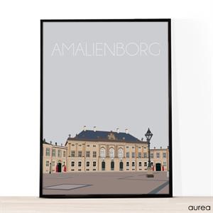 A4 illustration med Amalienborg