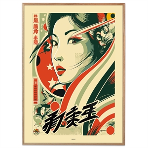 Plakat med japansk kvinde 