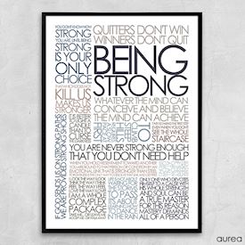 Being strong plakat i douce farver