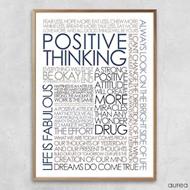 Plakat med citater om positive thinking