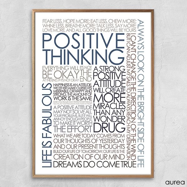 Plakat med citater om positive thinking