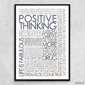 Positive thinking plakat til hjemmet, douce farver