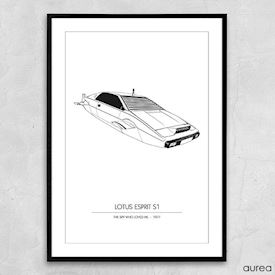 Plakat - Kendte biler, Lotus Esprit fra "The spy who loved me"