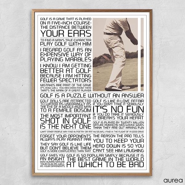 Plakat - Citatcollage med golf citater