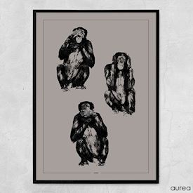 Plakat - Three monkeys