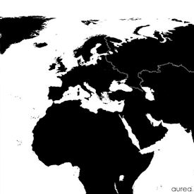 Plakat med sort og hvid klassisk verdenskort