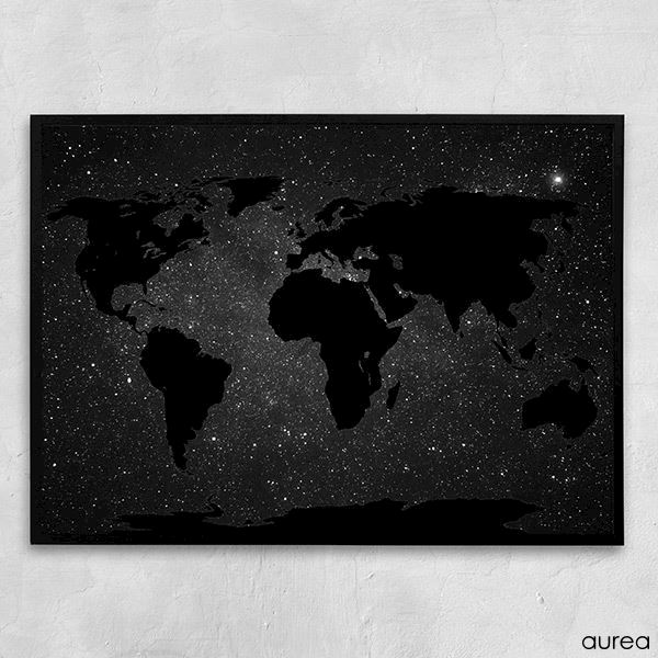 Plakat med verdenskort - The universe