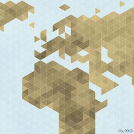 Plakat verdenskort med små trekanter 