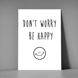 Postkort A5 - Don't worry be happy