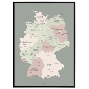 Kort over Tyskland - plakat