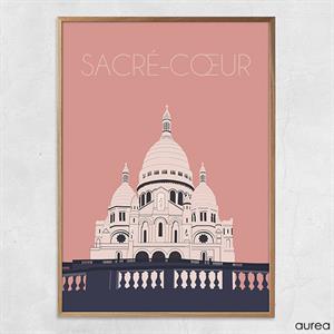 Plakat med motiv af Sacre coeur