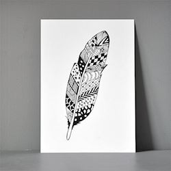Postkort A5 - Zendoodle Feather