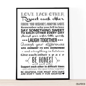 A4 plakat med ciater, love each other
