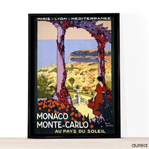 A4 plakat med retro tryk af Monaco