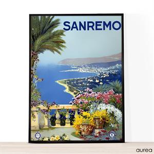 A4 plakat med retro tryk af Sanremo