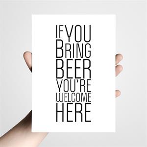 Postkort  A5 - If you bring beer