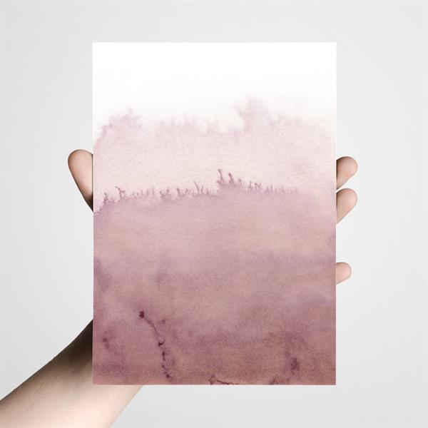 Postkort  A5 - Watercolor fading old pink