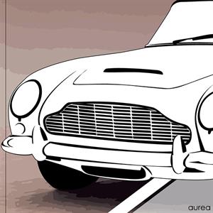 Closeup af Aston Martin plakat
