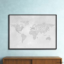Plakat med verdenskort, connect
