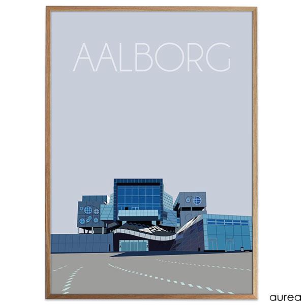 surfing opdragelse Tilskud Aalborg-plakat | Smuk plakat med Musikkens Hus | Køb plakat