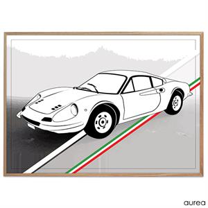 Plakat med Ferrari Dino