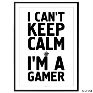 Gamerplakat med teksten "I can't keep calm. I'm a GAMER"