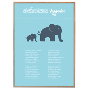 Plakat, elefantens vuggevise til drengeværelset