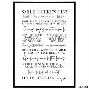 Gin - sjove citater om Gin plakat