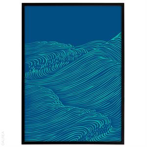Plakat Graphical blue waves no1