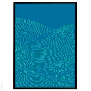 Plakat Graphical blue waves no2