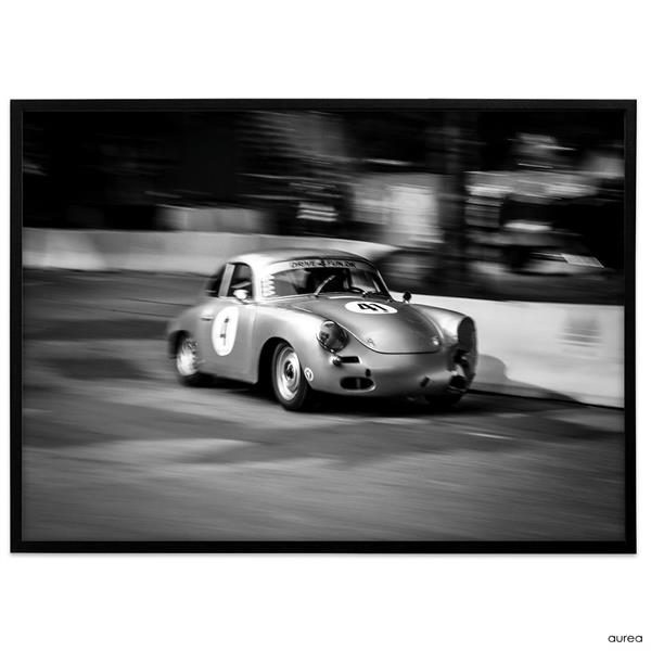Plakat med gammel Porsche 356 