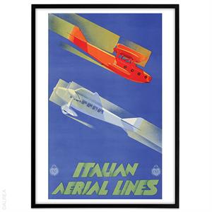 Retro plakat, italian aerial lines