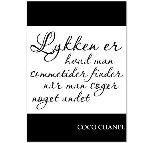 Centimeter ånd rynker Coco Chanel Citat Plakat - Køb plakaten her online hos os