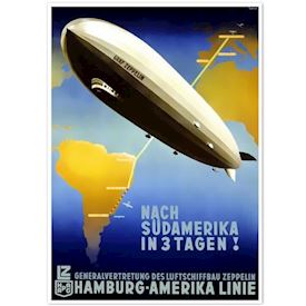 Retro plakat - Luftskib til Sydamerika