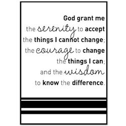 Citat Plakat - Serenity Prayer