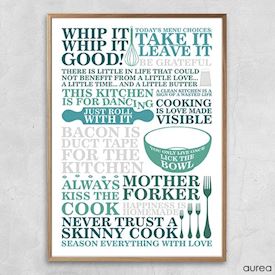 Plakat med citater til køkkenet