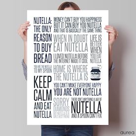 Plakat med citater om nutella, colors
