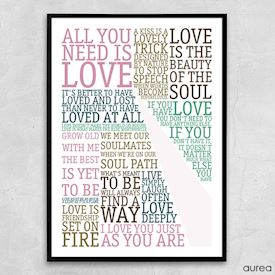 Plakat med citater om kærlighed