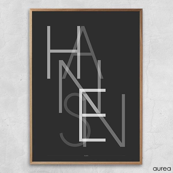Plakat med efternavn - Hansen