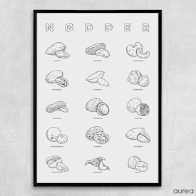 Plakat med forskellige nødder
