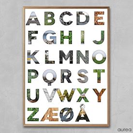 Alfabetplakat, natur abc plakat til børneværeslet