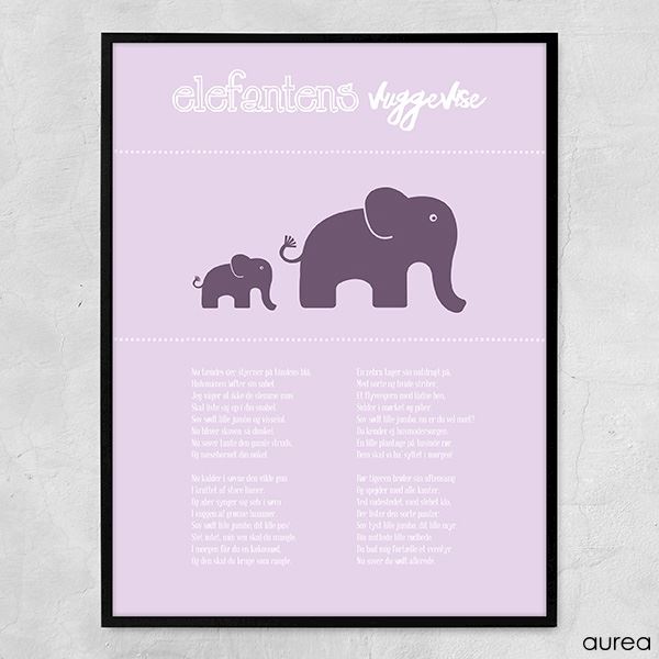 Plakat Elefantens vuggevise børneplakat, pige
