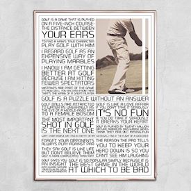 plakat med tekster om golf