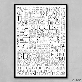 Plakat med citater der alle handler om succes