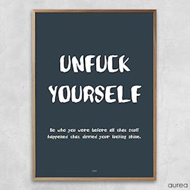 Plakat med tekst der handler om at du skal være dig selv