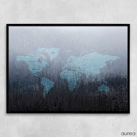 Plakat med verdenskort - The forest