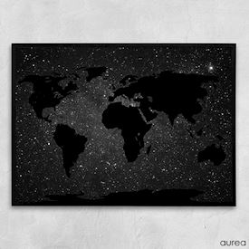 Plakat med verdenskort - The universe